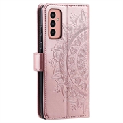 Samsung Galaxy A14/A14 5G Mandala Series Lommebok-deksel - Roségull