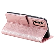 Samsung Galaxy A14/A14 5G Mandala Series Lommebok-deksel - Roségull