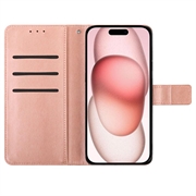 iPhone 16 Plus Mandala Series Lommebok-deksel - Roségull