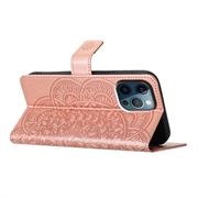 iPhone 16 Pro Mandala Series Lommebok-deksel - Roségull