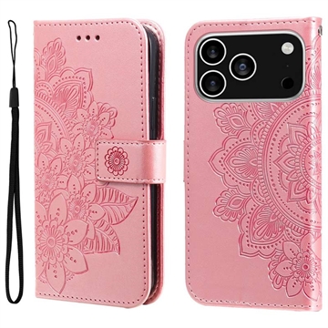 iPhone 17 Pro Mandala Series Lommebok-deksel - Rosa
