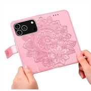 iPhone 17 Pro Mandala Series Lommebok-deksel - Rosa