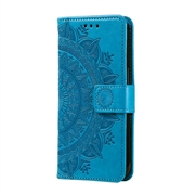 Google Pixel 11 Pro XL Mandala Lommebok-deksel med håndleddsstropp - blå