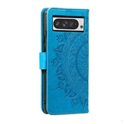 Google Pixel 11 Pro XL Mandala Lommebok-deksel med håndleddsstropp - blå