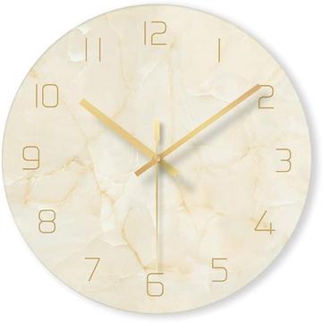 Dekorativ veggklokke med marmormønster - 30 cm - Beige