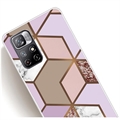 Xiaomi Redmi Note 11 Pro/Note 11 Pro 5G Marble Pattern IMD TPU-deksel - Brun / Rosa