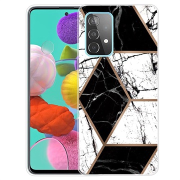 Marble Pattern Samsung Galaxy A32 (4G) TPU-deksel - Svart / Hvit