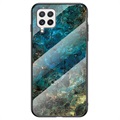 Marble Series Samsung Galaxy A22 4G Herdet Glass Deksel - Grønn