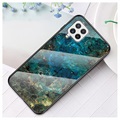 Marble Series Samsung Galaxy A22 4G Herdet Glass Deksel - Grønn