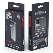 Maxlife MXPB-07 USB-ladebatteri med to uttak, 10000mAh - svart