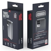 Maxlife MXPB-07 USB-ladebatteri med to uttak, 20000mAh - svart