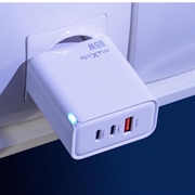 Maxlife MXTC-09-65ACC GaN-lader - 65 W, 2x USB-C, USB-A - Hvit