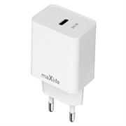 Maxlife MXTC-13 20W USB-C-lader med PD/QC hurtiglading - hvit
