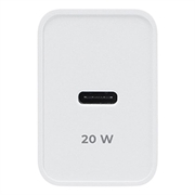 Maxlife MXTC-13 20W USB-C-lader med PD/QC hurtiglading - hvit
