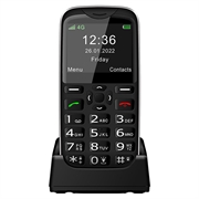 Melefon D210 4G Seniro Mobiltelefon for Eldre med SOS - Dual SIM - Svart