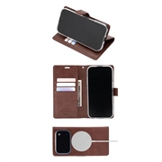 iPhone 18 Pro/17 Pro Mercury Goospery BlueMoon Diary MagSafe-lommeboketui - brun