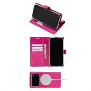 iPhone 18 Pro/17 Pro Mercury Goospery BlueMoon Diary MagSafe-lommeboketui - Varm Rosa