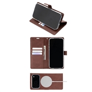 iPhone 18 Pro Max/17 Pro Max Mercury Goospery BlueMoon Diary MagSafe-lommeboketui - brun