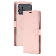 iPhone 18 Pro Max/17 Pro Max Mercury Goospery BlueMoon Diary MagSafe-lommeboketui - Rosegull