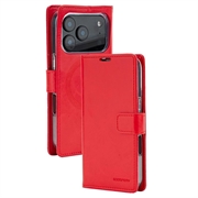 iPhone 18 Pro/17 Pro Mercury Goospery BlueMoon Diary MagSafe-lommeboketui - rød