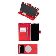 iPhone 18 Pro/17 Pro Mercury Goospery BlueMoon Diary MagSafe-lommeboketui - rød