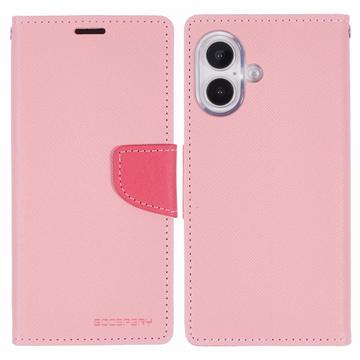 iPhone 16 Mercury Goospery Fancy Diary Lommebok-deksel - Rosa