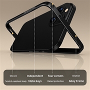 iPhone 17 Pro støtfanger i metall med forhøyede kanter - svart