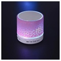 Mini Bluetooth-høyttaler med Mikrofon & LED-lys A9 - Cracked Rosa