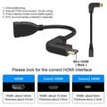 Mini HDMI til HDMI vinklet adapterkabel - 15cm