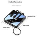 Mini-powerbank 10000mAh med 2 USB-porter og Lightning-, USB-C- og MicroUSB-kabler