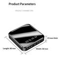Mini-powerbank på 10000mAh med to USB-porter og LCD-skjerm - svart