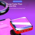 Mini-powerbank på 10000mAh med to USB-porter og LCD-skjerm - rød