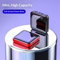 Mini-powerbank på 10000mAh med to USB-porter og LCD-skjerm - rød