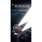 Mini Powerbank 20000mAh - 2x USB, Lightning, USB-C, MicroUSB - Rød