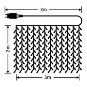 Modee C3002 LED-gardin til jul - 3x2m - varm hvit
