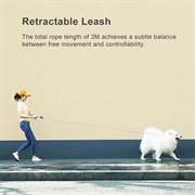 Moestar UFO Uttrekkbart hundebånd med LED-lys - 3m