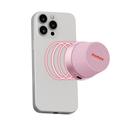 Momax 1-Vibe Go BS6 magnetisk mini Bluetooth-høyttaler og telefonstativ - rosa