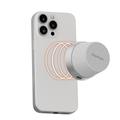 Momax 1-Vibe Go BS6 magnetisk mini Bluetooth-høyttaler og telefonstativ - sølv