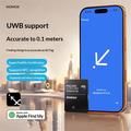 Momax BR18 PinCard Ultra Mini UWB-sporingsenhet for iOS - Apple Find My - Svart