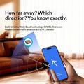 Momax BR18 PinCard Ultra Mini UWB-sporingsenhet for iOS - Apple Find My - Svart