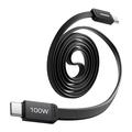 Momax DC88 Mag.Link flat magnetisk USB-C-kabel - 100W, 1m - svart