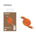 Momax DC88 Mag.Link flat magnetisk USB-C-kabel - 100W, 1m - oransje