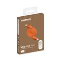 Momax DC88 Mag.Link flat magnetisk USB-C-kabel - 100W, 1m - oransje