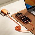 Momax DC88 Mag.Link flat magnetisk USB-C-kabel - 100W, 1m - oransje
