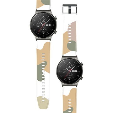 Moro Huawei Watch GT 2 Pro Silikon Strap - Beige / Kamuflasje