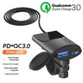 Motorcykel-lader - 30W USB-C PD, 18W USB-A - svart