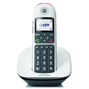 Motorola CD5001 DECT-trådløs telefon med høreapparatkompatibilitet - hvit