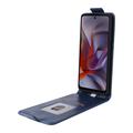 Motorola Edge (2025) vertikalt flip-etui med stativ - mørkeblå