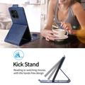 Motorola Edge (2025) vertikalt flip-etui med stativ - mørkeblå