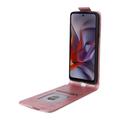 Motorola Edge (2025) vertikalt flip-etui med stativ - Roségull
